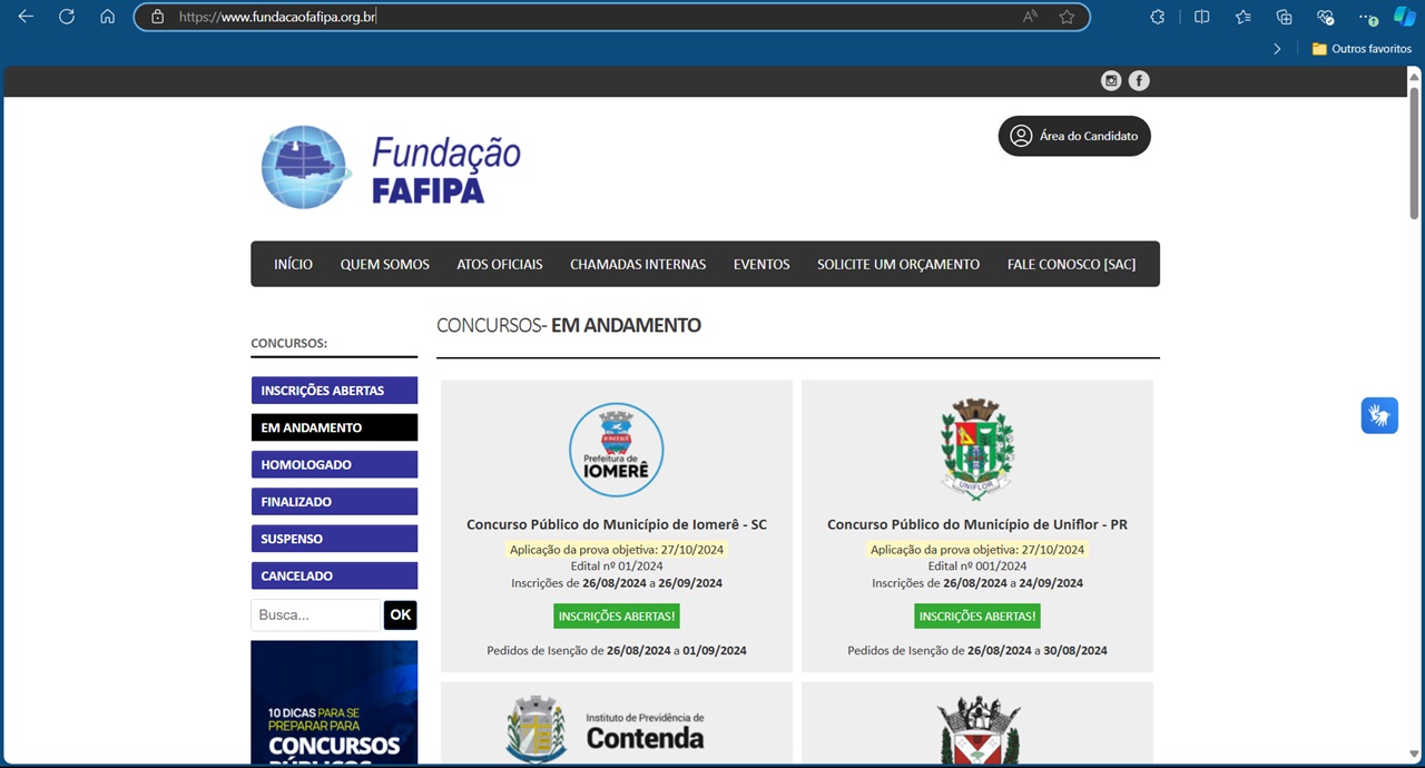 Portal da Fundação Fafipa 