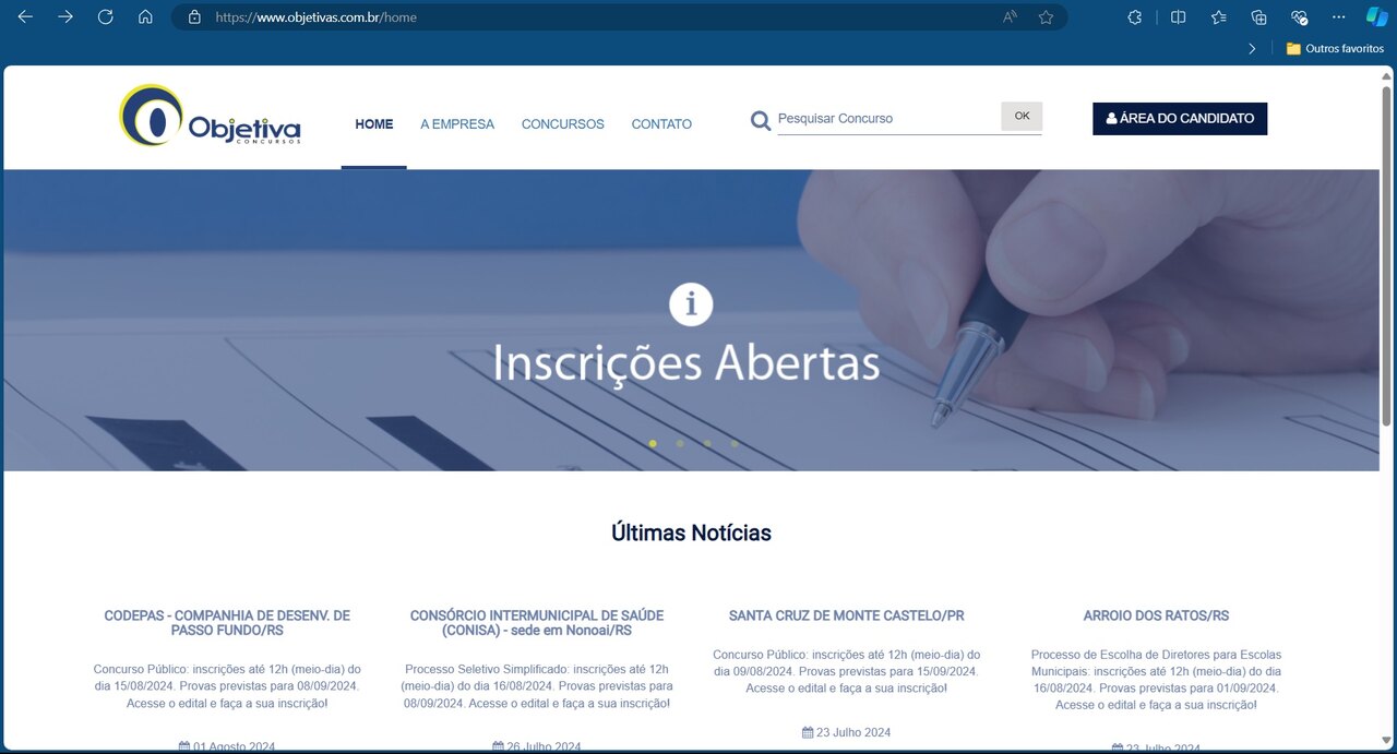 Portal da Objetiva Concursos 