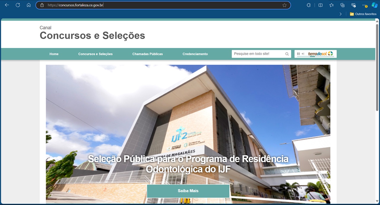 Portal do Canal de Concursos e Seleções da Prefeitura de Fortaleza 