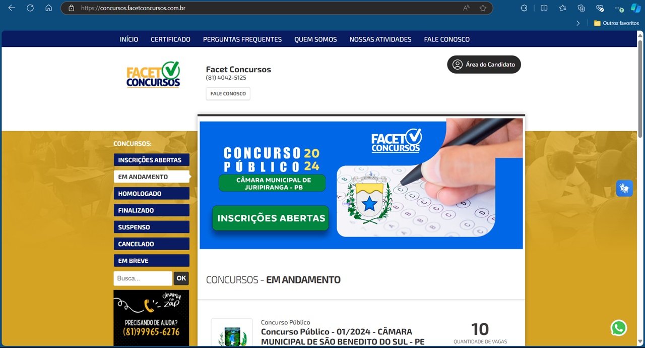 Portal do Facet Concursos 