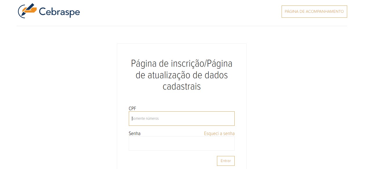 Página de inscrição para o Concurso Agência Nacional de Mineração